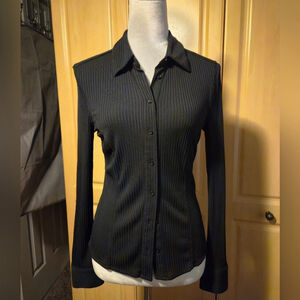 EXPRESS Brand Women's Black Portofino button up Long Sleeve Top. XL